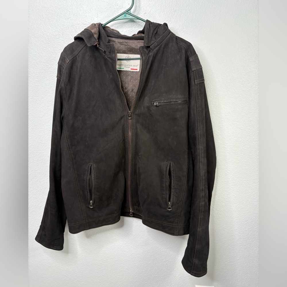 Vera Pelle Dante Leather Shop Florence Large Soft Leather Hooded Jacket